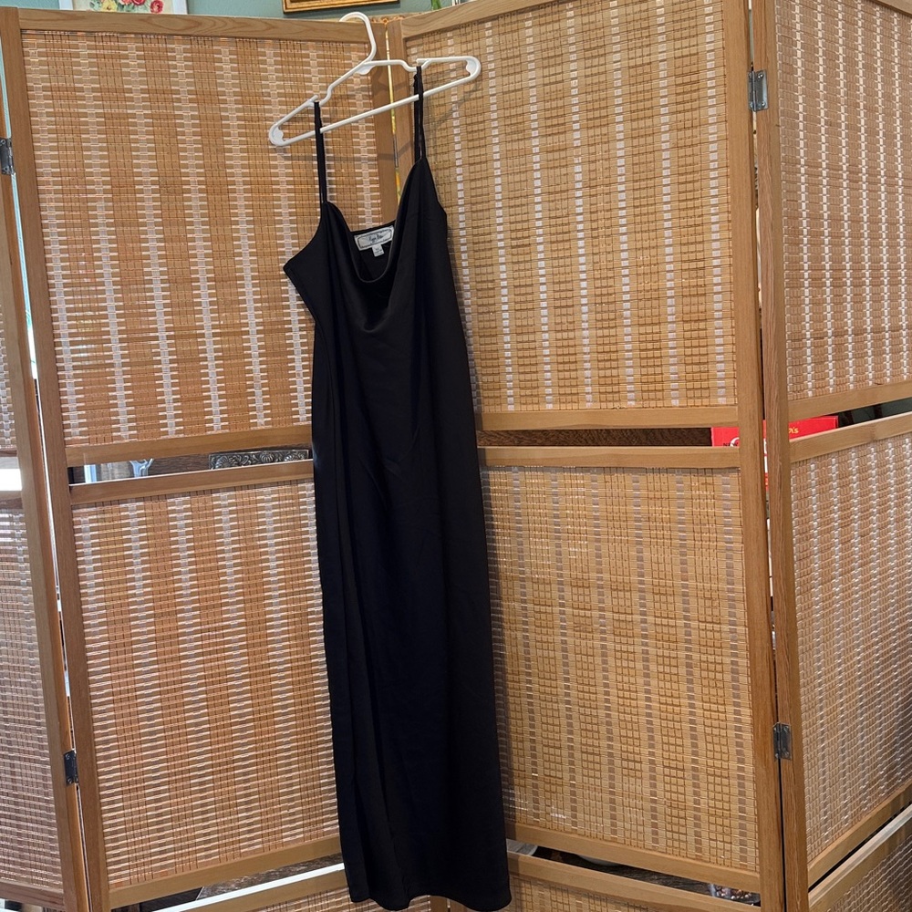 Silky Black cowl neck slip dress size XS